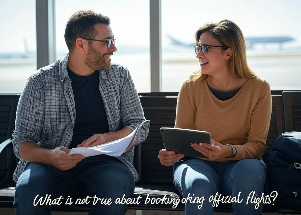 what is not true about booking official flights